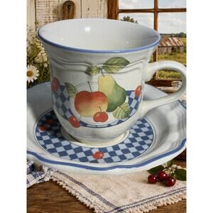 Vintage Mikasa Garden Party Heritage Cups & Saucers Set 4 Japan Cottage